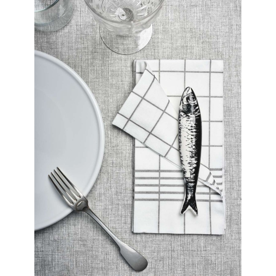 Serviette Bistrot Gris Clair - 40x40 cm - Pliage 1/4